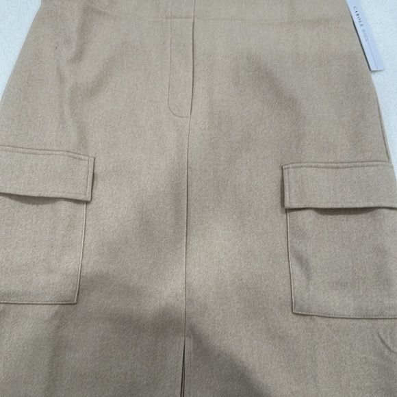 NWT Skirt Midi size L light tan light light khaki cargo packets - Picture 7 of 9